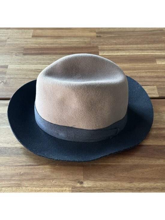 RAG & BONE Womens‎ Wool Felt Floppy Brim Fedora Hat Pecan Brown Made In USA Sz M main image 3